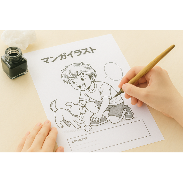 プロの漫画家が直伝！本格的な画材を使って描く「ペン入れ」体験